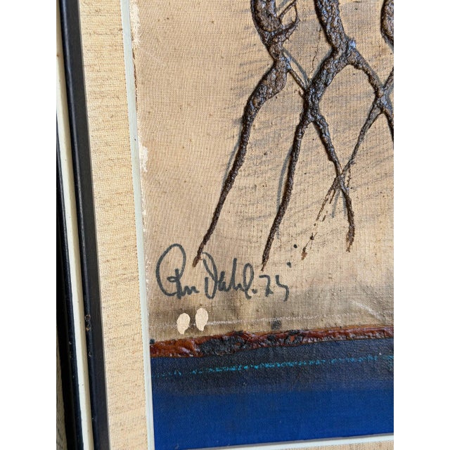 Per Dahl Abstract Expressionist Oil Painting Textured Canvas Wood Frame Denmark 1970s For Sale In Los Angeles - Image 6 of 9