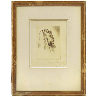 Otto Freichlinger, Untitled, Rabbi with Tefillin, Judaica, 1932 For Sale