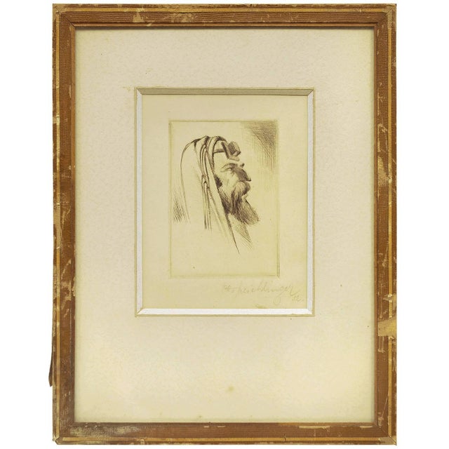 Otto Freichlinger, Untitled, Rabbi with Tefillin, Judaica, 1932 For Sale