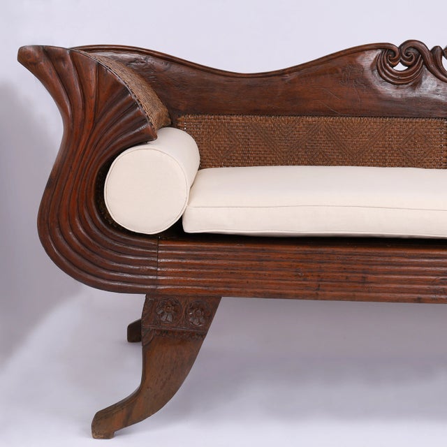 Wood Antique Anglo Indian Empire Settee or Sofa For Sale - Image 7 of 10