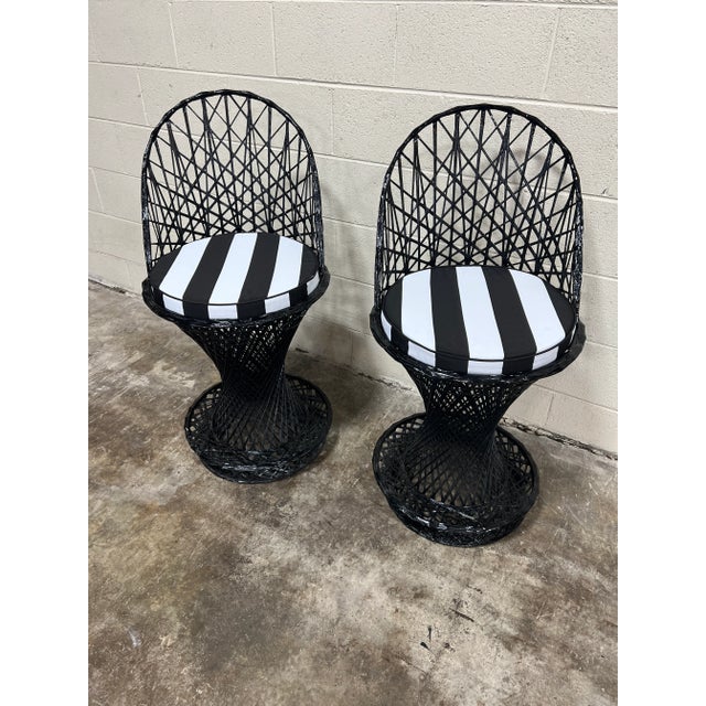 Mid-Century Modern Russell Woodard Style Fiberglass Counter Stools - a Pair For Sale - Image 3 of 7