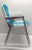 1980s Vintage Macrame Woven Seat Aluminum Folding Lawn Chair For Sale - Image 5 of 10