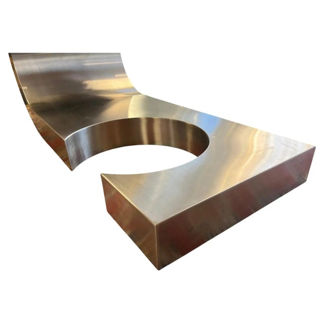 Vintage Italian Diapason Desk in Brushed Stainless Steel by Marzio Cecchi for Studio Most For Sale - Image 5 of 11