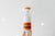 Collectible Mid Century handmade glazed porcelain pitcher vase by Royal Porzellan Bavaria KPM. Classic striped orange and...