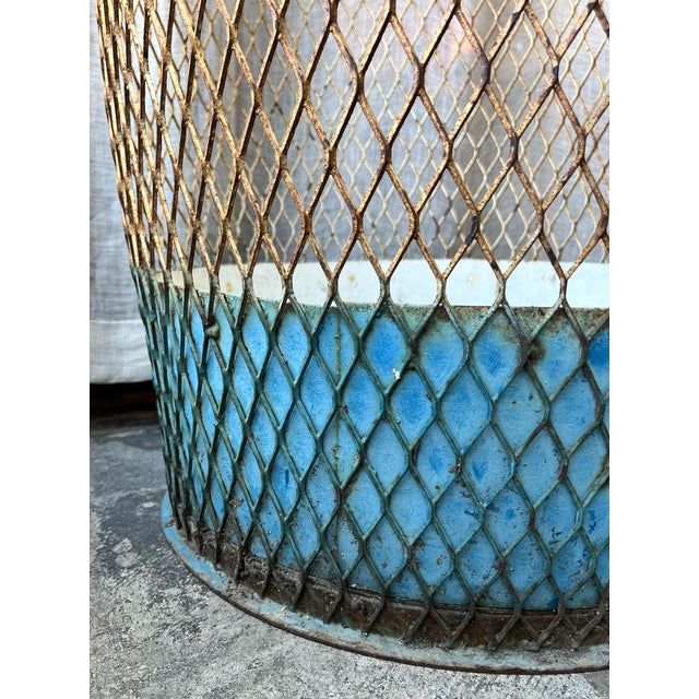 Vintage Mid 20th Century Metal Hamper For Sale - Image 4 of 7
