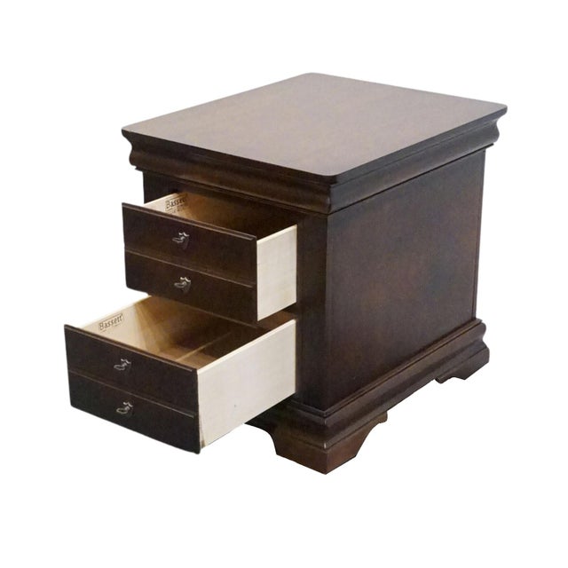 Bassett Furniture Cherry Traditional Contemporary 23" Chairside Chest / Accent End Table For Sale In Kansas City - Image 6 of 12