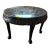 1970s Black Laquer Wood Round Chinoiserie Dining Table For Sale
