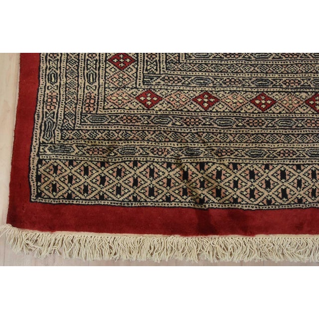 Bokhara Jaldar Rug 8’3” X 10’2” Red Wool Tribal Hand-Knotted Oriental Carpet For Sale - Image 11 of 14