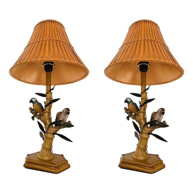 Midcentury Modern Italian Faux Bamboo Table Lamp, 1950s For Sale