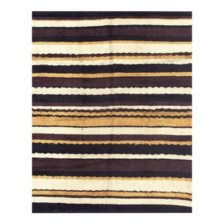 1920s Multicolor Field Geometric Antique European Art Deco Knotted Wool Rug For Sale