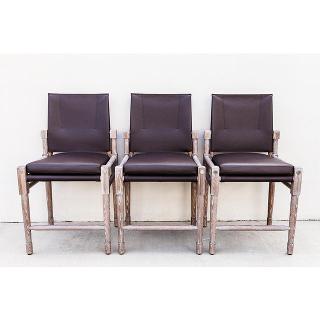Mid-Century Modern Richard Wrightman "Chatwin" Counter Chairs in White Oak and Leather For Sale - Image 3 of 15