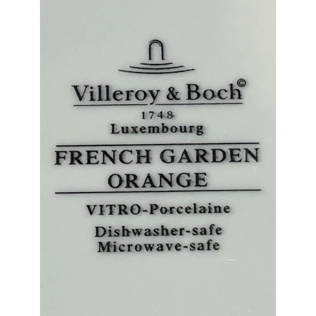 Villeroy & Boch 1980s Villeroy & Boch MCM French Garden Orange Salad Plates -Set of 3 For Sale - Image 4 of 6