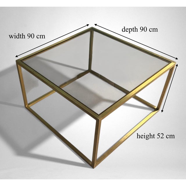 Late 20th Century Willy Rizzo Style Italian Brass and Smoked Glass Coffee Table For Sale - Image 17 of 17