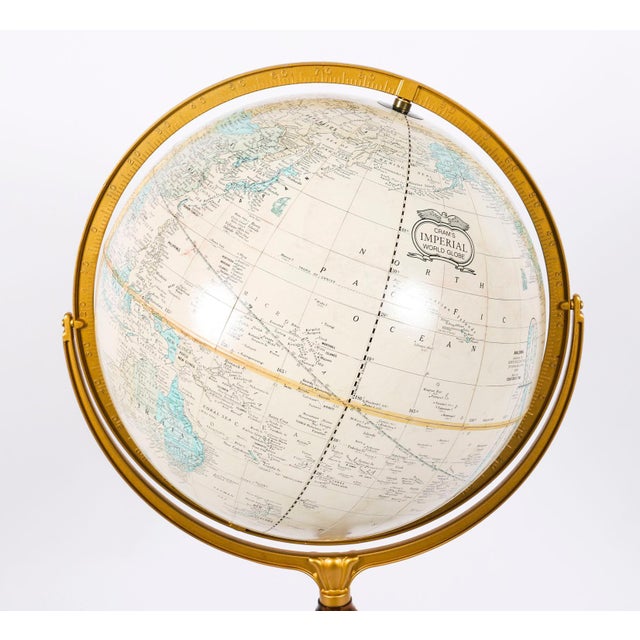 Vintage Crams Imperial World Globe on Standby George F. Cram For Sale - Image 6 of 15