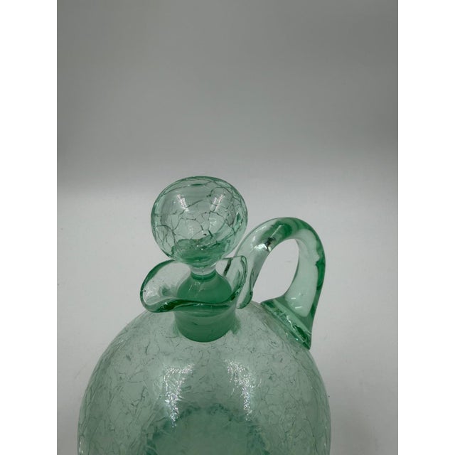 Glass Carafe with Crackle Glass Look For Sale - Image 6 of 16