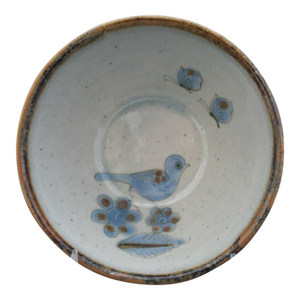 Ken Edwards El Palomar Blue Bird Flowers Mexican Tonala Pottery 6 1/4" Bowl