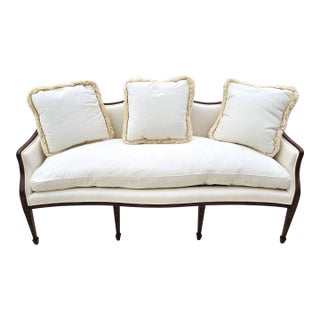 Anitque Mahogany Serpentine Hepplewhite Style Sofa For Sale