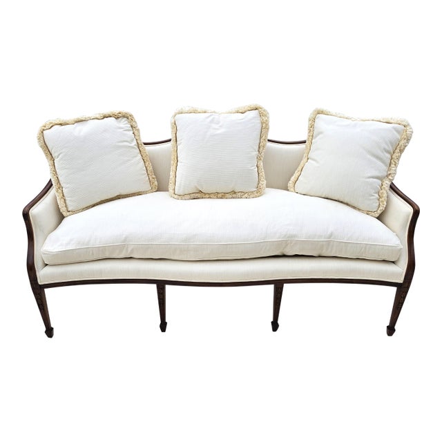 Anitque Mahogany Serpentine Hepplewhite Style Sofa For Sale