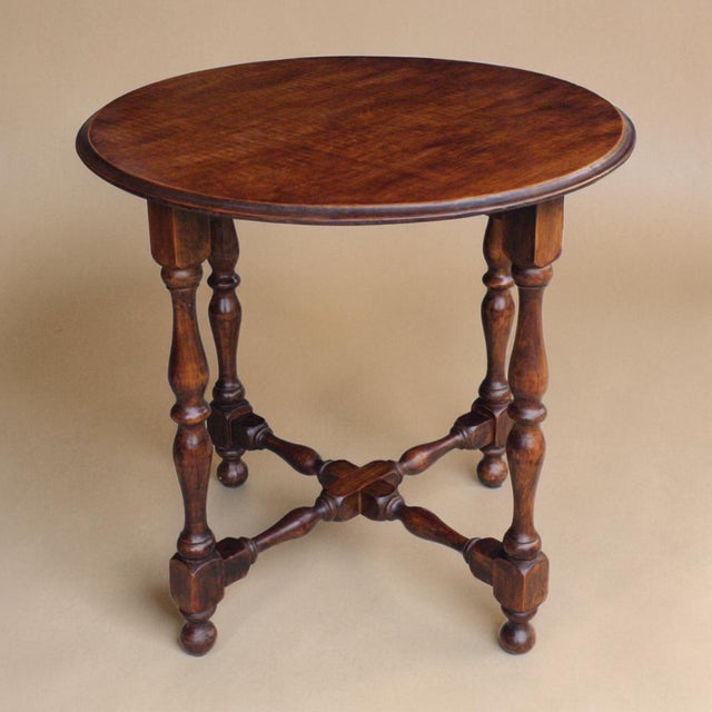 1930s Early 20th Century Dutch Colonial Revival Oak Occasional Table For Sale - Image 5 of 7