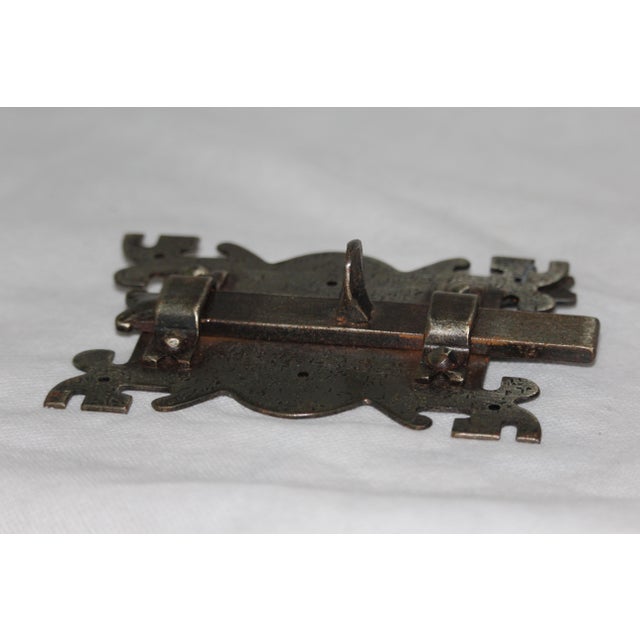 Vintage French wrought iron lock Wrought iron. Dimensions: Height 3.9" / 10 cm Width 5.5" / 14.2 cm Depth 1.1" / 3 cm