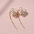 Modern Silver, Gold Lily Flower Earrings With Pink Quartz Briolettes, Pair For Sale - Image 3 of 10