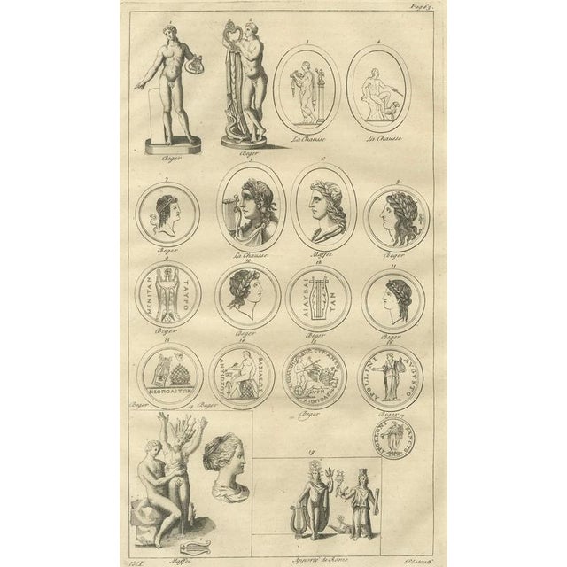 After Bernard de Montfaucon, Antique Roman Sculpture & Medals Plate, 1721, Engraving For Sale - Image 3 of 9