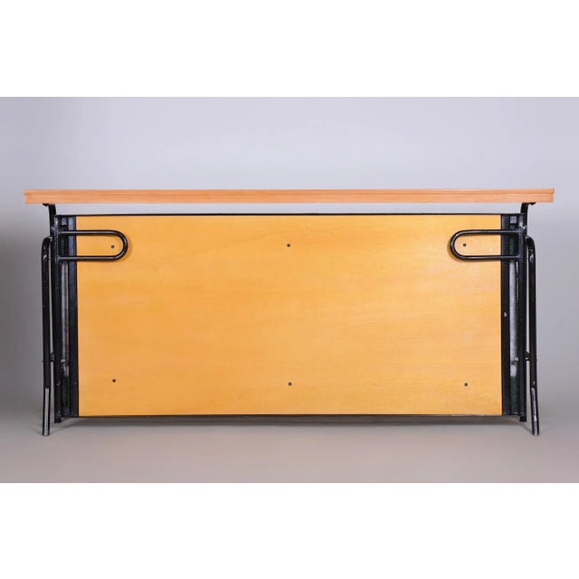 Bauhaus Brown & Blue Sofa, Czechia, 1930s For Sale - Image 4 of 18