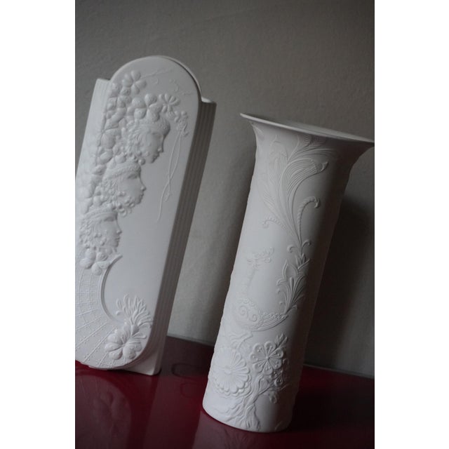 Pair of Kaiser bisque porcelain vases, made in Germany, with an Art Nouveau design, in perfect condition. Made in the...