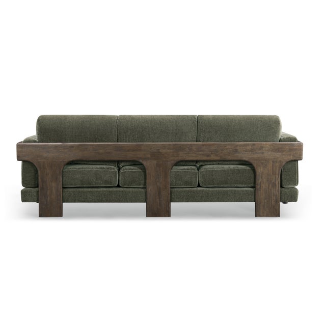 2020s Elyn Olive Green Upcycled Chenille Sofa For Sale - Image 5 of 6