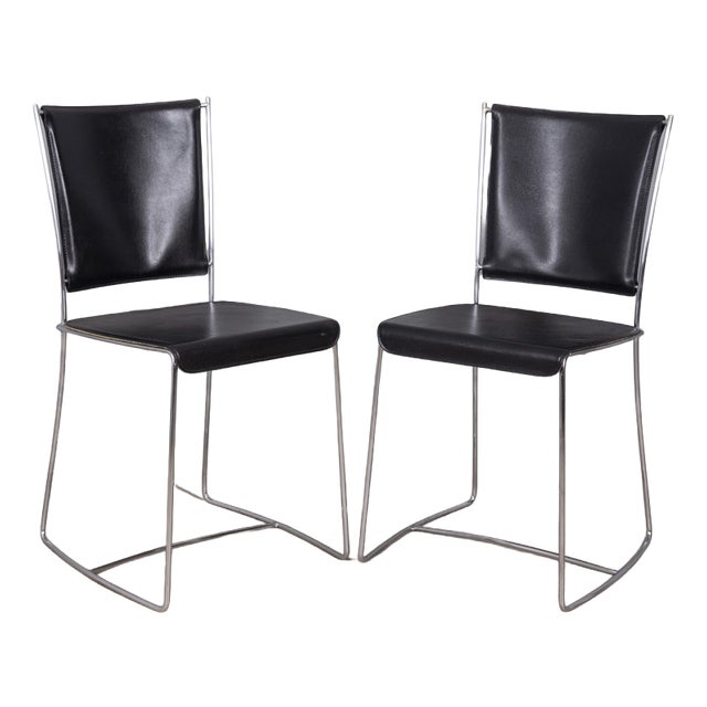 Vintage Leather Chairs by Segis Italia, 1990s, Set of 2 For Sale