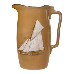 Staffordshire Creamware Liverpool Inspired Pitcher With Sailing Ship