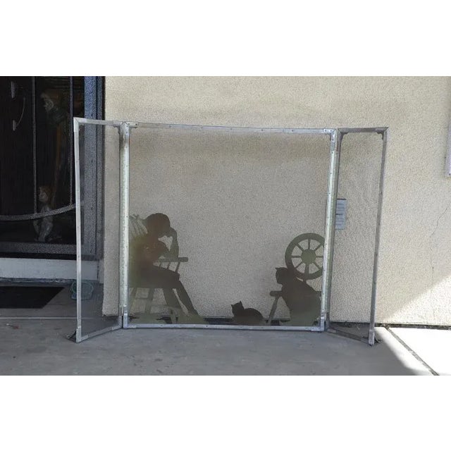 1940s Vintage Folk Art Cut Out Fireplace Screen For Sale - Image 5 of 6