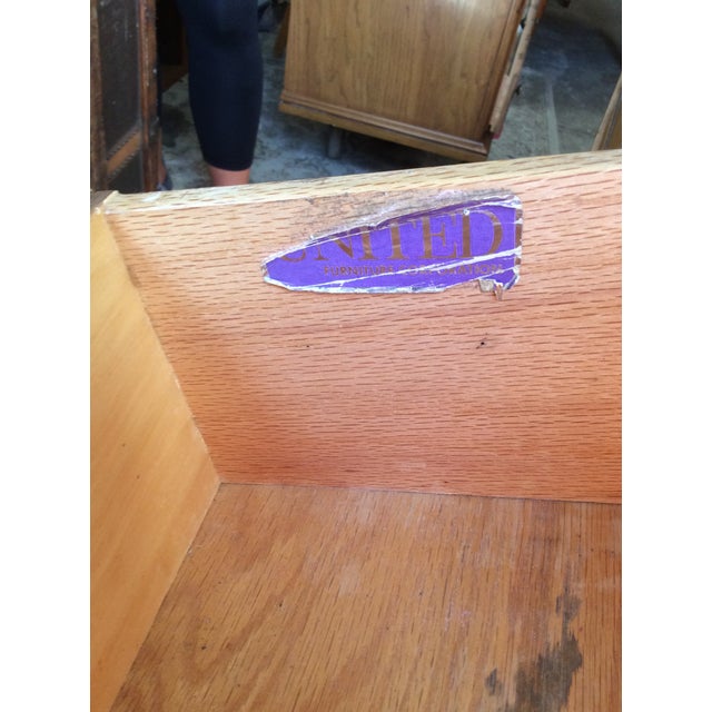 Mid Century Modern Lowboy Dresser With Brass Hardware by United Furniture For Sale - Image 10 of 10