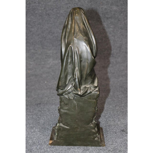 Neoclassical 19th-C Neoclassical Bronze Figural Sculpture of a Draped Woman by Maclean For Sale - Image 3 of 12