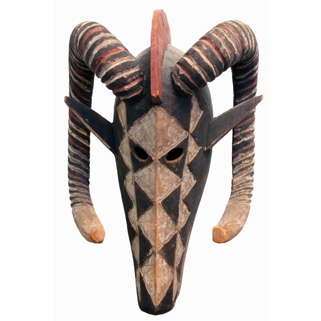 Mid 20th Century Vintage Carved African Wood Mask, Large For Sale - Image 5 of 11