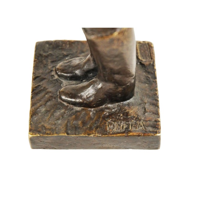 Italian Art Deco, Equestrian Groom, Patinated Bronze Sculpture, 1920s For Sale - Image 4 of 6