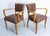 1930s Art Deco French Bridge Chairs in Brown Faux-Leather, 1930s, Set of 2 For Sale - Image 5 of 16