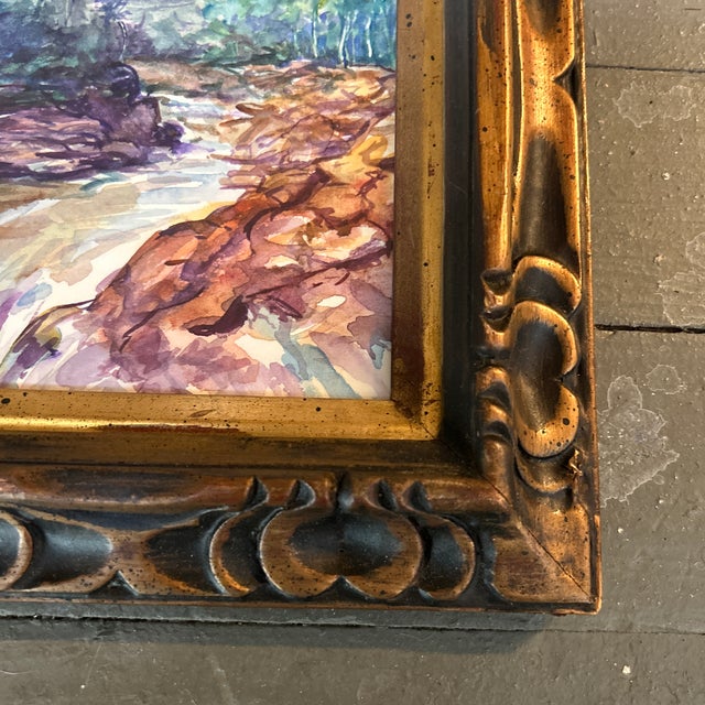 1950’s original impressionist landscape watercolor painting. Measures 5x7 or 8.5x10.5 framed. Check out my shop Robins Egg...