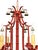 Fabulous Italian Tole Vintage Red Faux Bamboo Pagoda With Brass Bells Chandelier ~ Rewired ~ Restored ~ Rejuvenated For Sale - Image 9 of 12