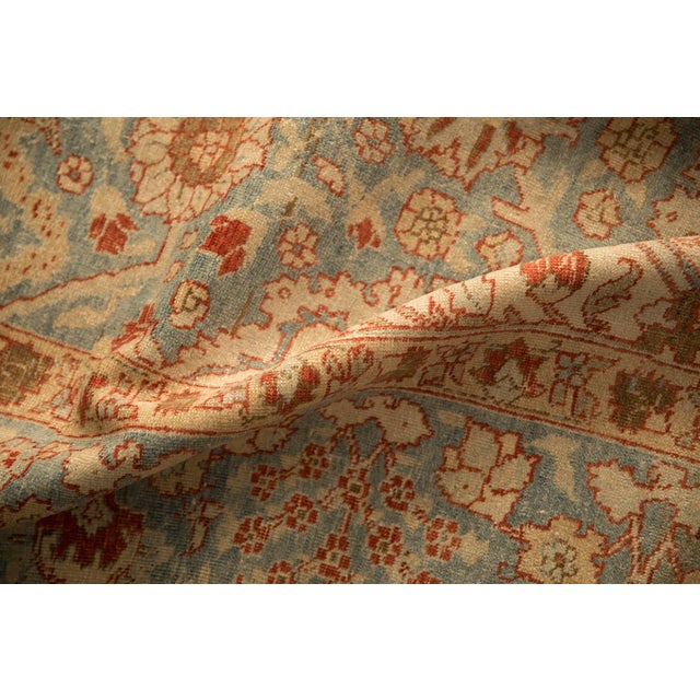 1940s Vintage Distressed Tabriz Square Carpet - 11'8" x 13' For Sale - Image 5 of 11