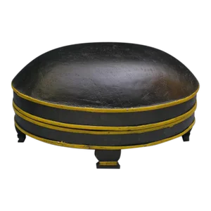 Antique American Folk Art Oval Painted Wood Box With Lid