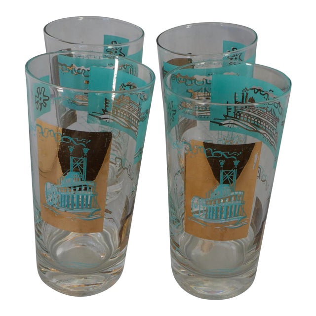 Mid-Century Steamboat Bar Tumblers - Set of 4 For Sale