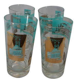 Mid-Century Steamboat Bar Tumblers - Set of 4