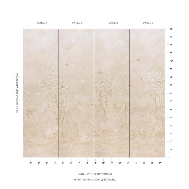 Inspired by a mural by Colette Cosentino, Sublime is an enchanting wallpaper featuring delicate birds fluttering within a...