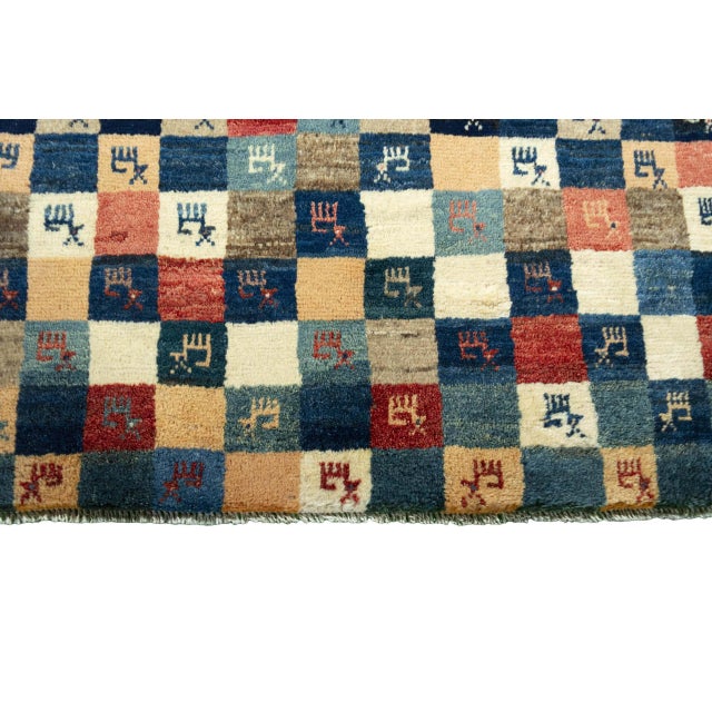 Hand-Knotted Gabbeh Nomadic Rug For Sale - Image 6 of 11