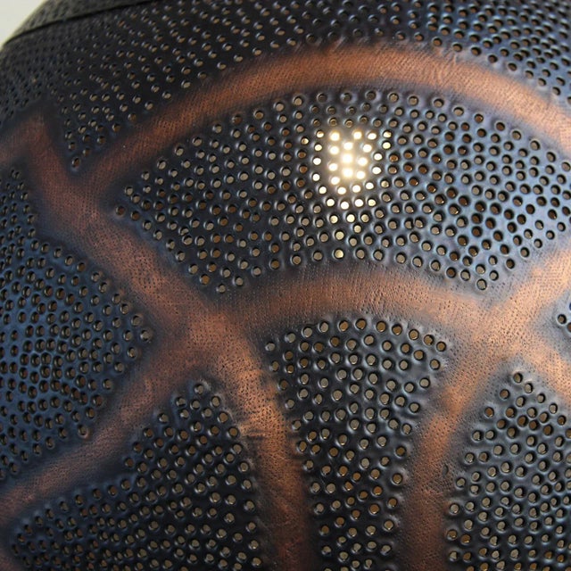 Moorish Copper Globe Pendant Light Large For Sale - Image 4 of 7