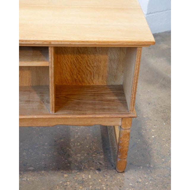 Danish Oak Writing Desk Attributed to Henning Kjærnulf, C. 1970s For Sale - Image 9 of 15
