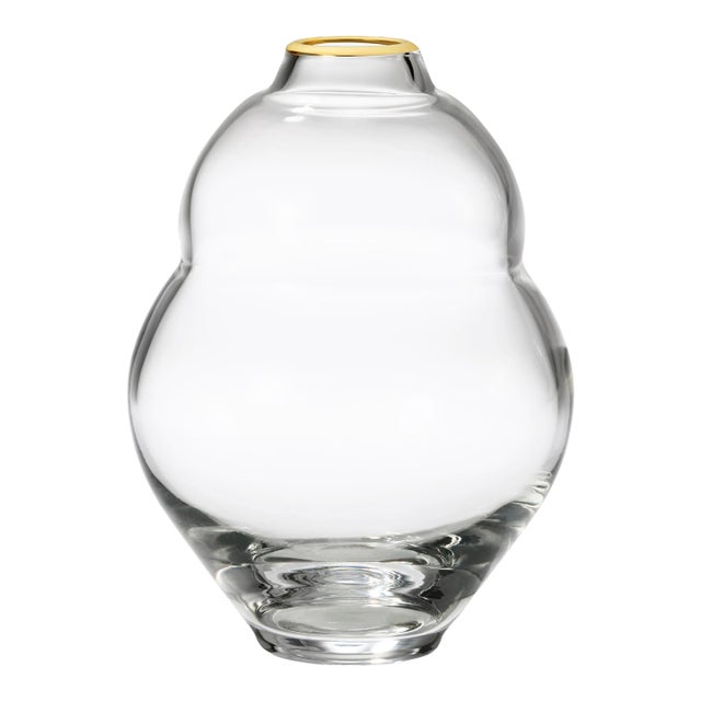 AERIN Sancia Gourd Glass Vase, Clear For Sale