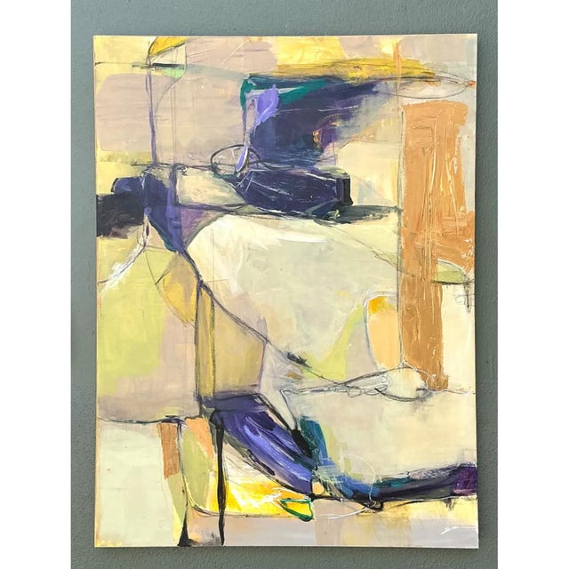 Vintage Abstract Expressionist Oil Painting on Canvas For Sale - Image 11 of 12