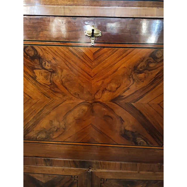 18th Century French Louis XVI Secretary Desk Converted Bar With Marble Top For Sale - Image 9 of 9